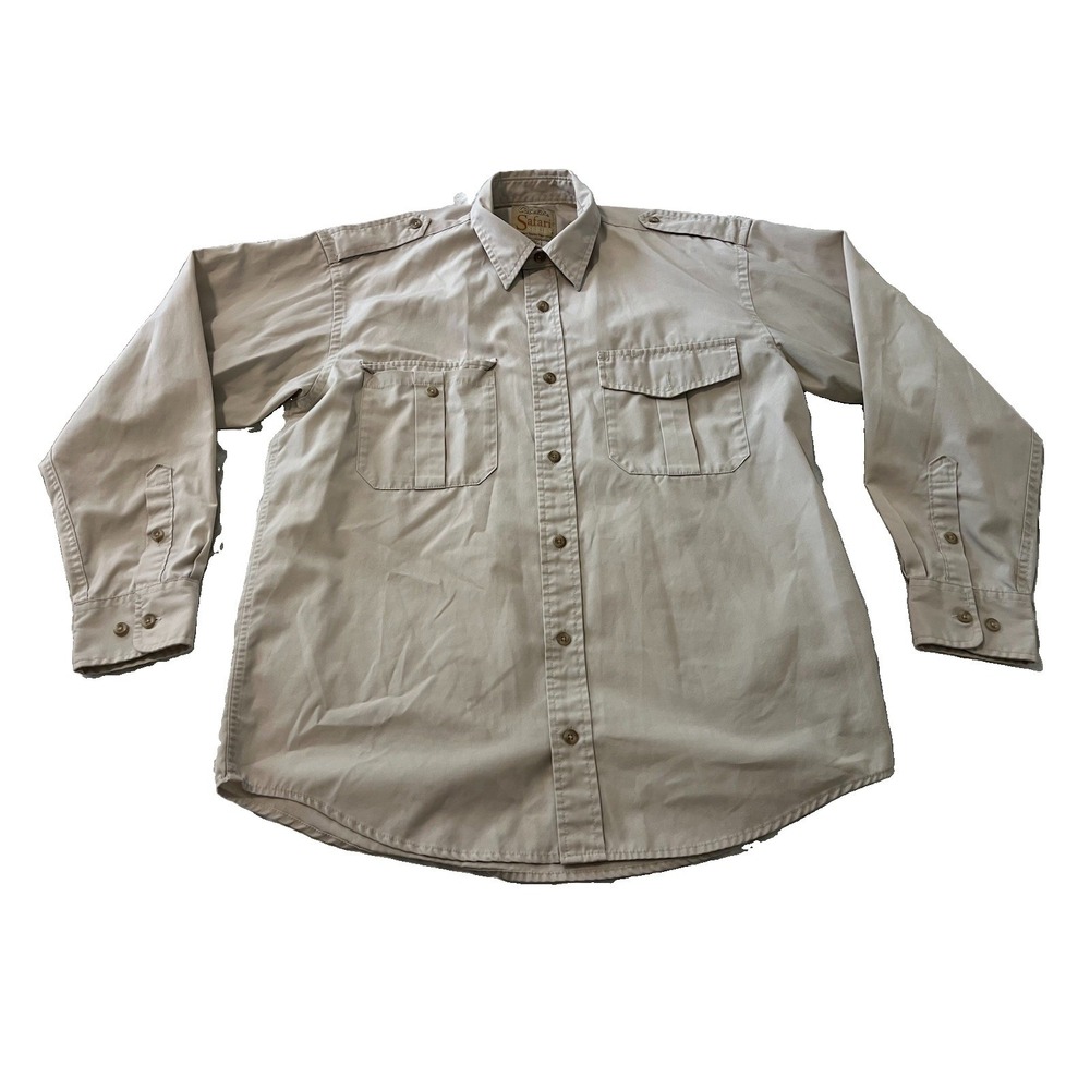 Cabela's Safari Series Shirt Mens Medium Long Sleeves Button Front